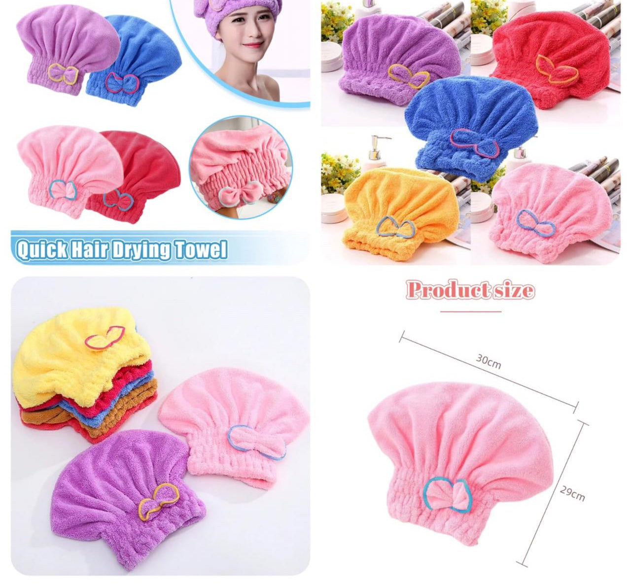 Ultra Absorbent Microfiber Hair Drying Towel Cap