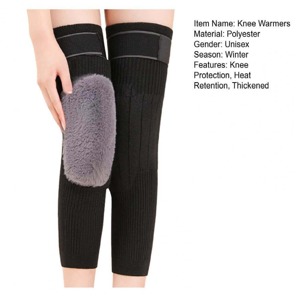 Unisex Wool Knee Length Leg Warmers Plain Black – Comfortable, Stylish & Easy Care Winter Accessory (1 Pair)